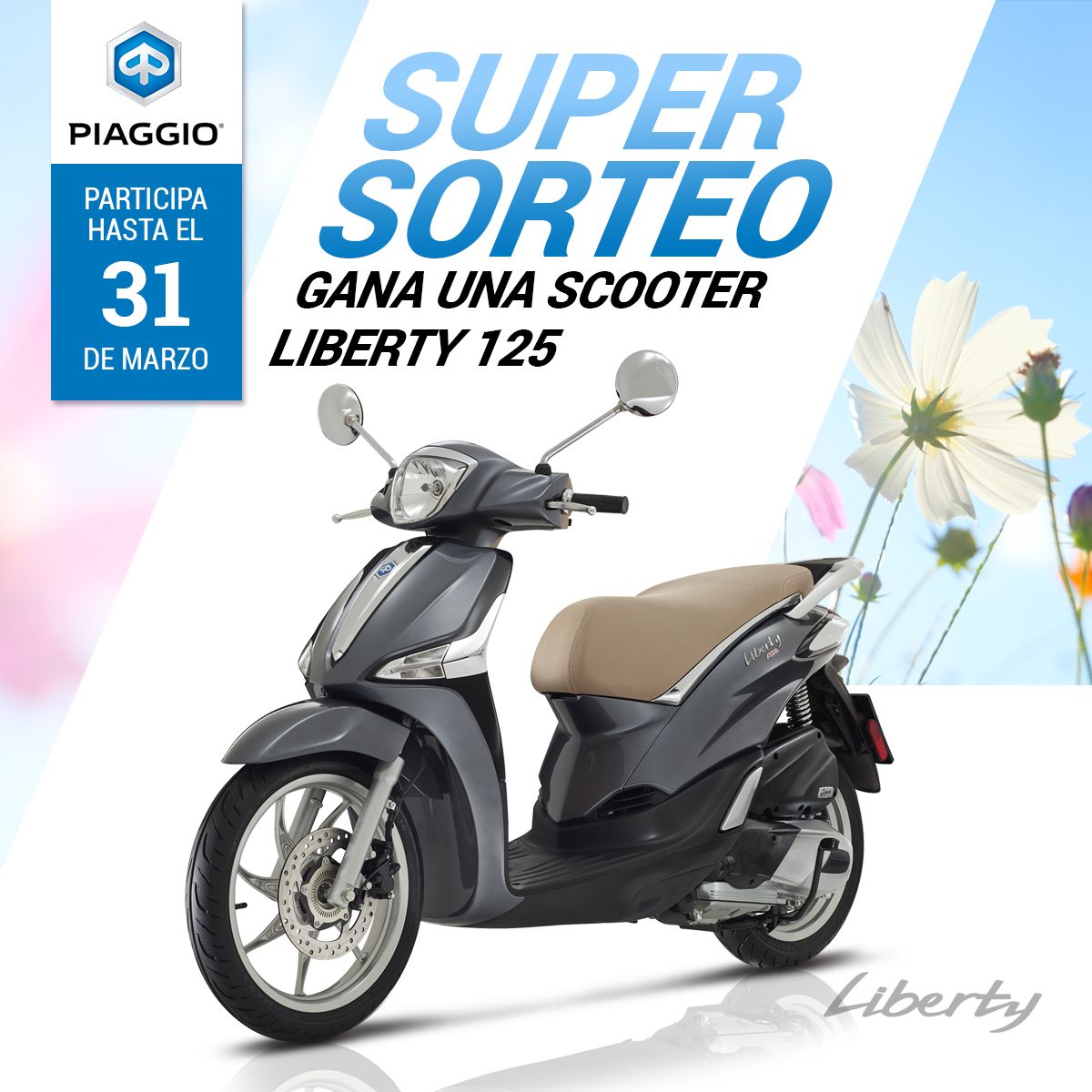 La red de concesionarios Piaggio de Cataluña sortea una Piaggio Liberty 125 Foto de Sorteo de una scooter Piaggio Liberty 125