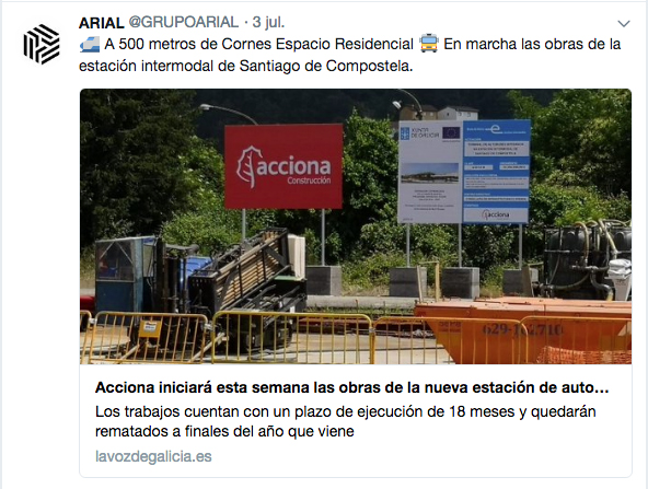 ADIF concedió un pelotazo inmobiliario al marido de su presidenta 3 Merca2.es Twitter Grupo Arial Adif