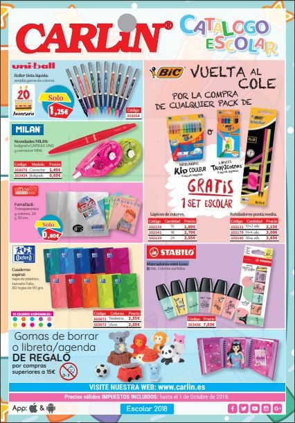 Carlin equipa a los niños para la vuelta al cole Foto de Portada del catálogo de Carlin para la vuelta al cole 2018