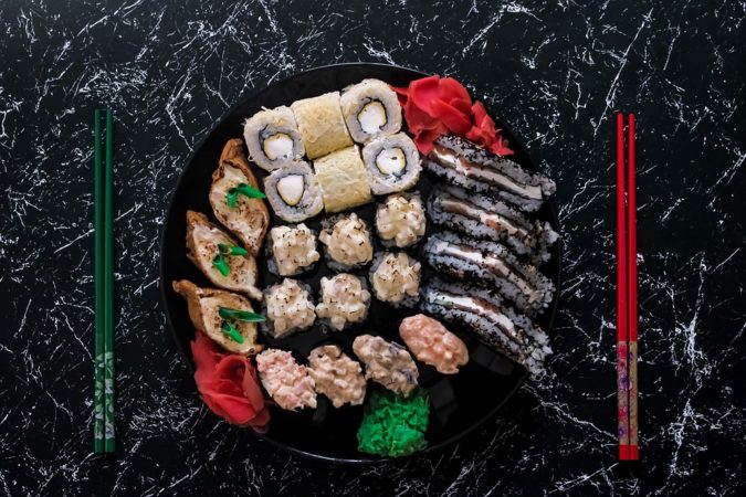 cocina asiática con vino