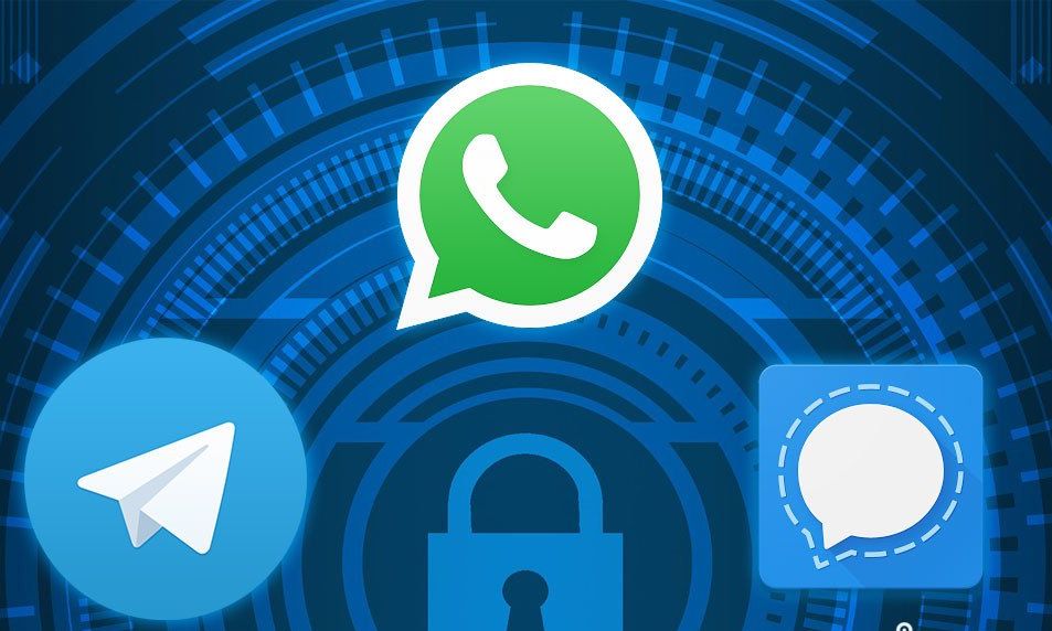 Signal, Telegram, Whatsapp Iconos Whatsapp Telegram y SIgnal