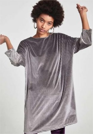 Vestido con estapado de rombos