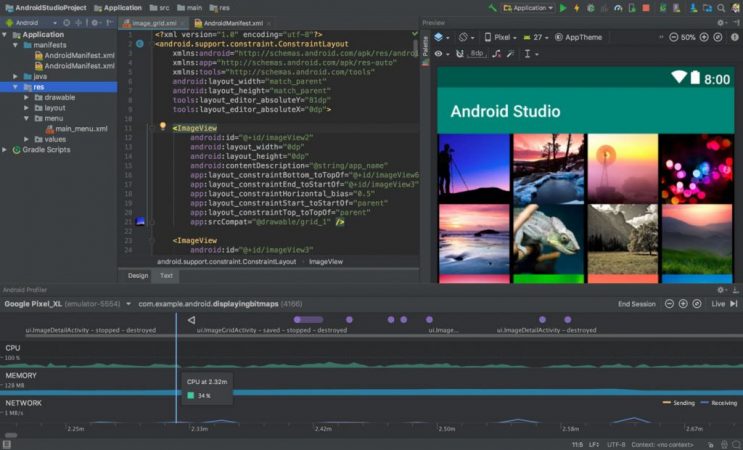 Interfaz de Android Studio