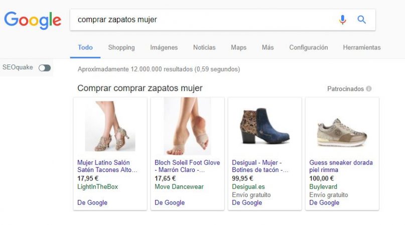 Anunciarte en Google y triunfar, ¡estas son las claves! 8 Merca2.es campaña Shopping ejemplo