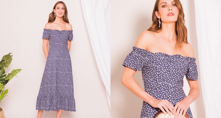 Vestido azul largo