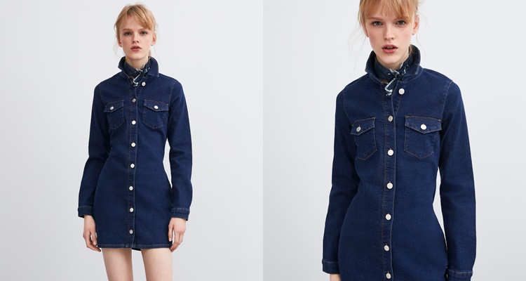 Vestido denim de Zara