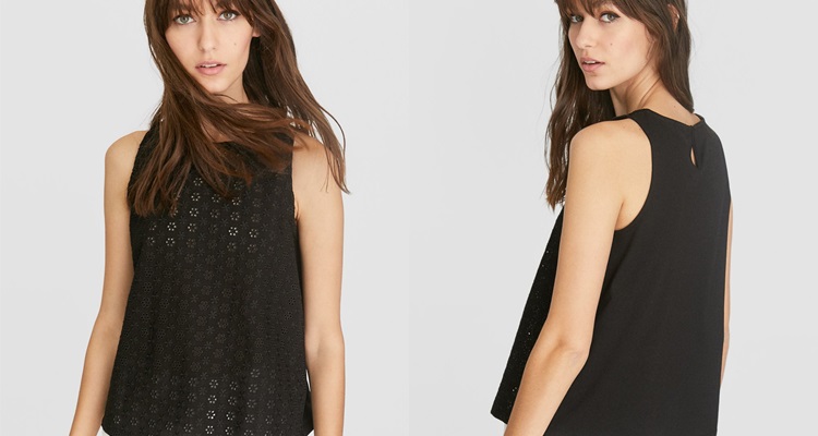 Camiseta negra con bordados