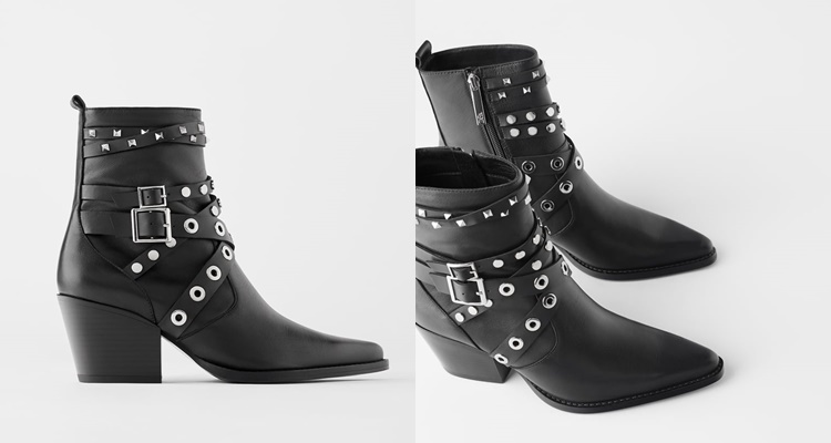 Botines de piel de Zara con tachuelas