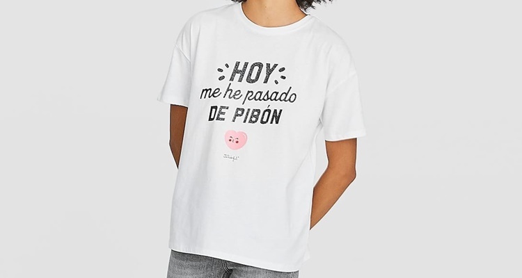 Camiseta de Mister Wonderful para Stradivarius en blanco