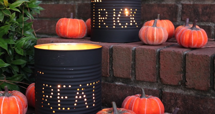Farolillos de Halloween con latas