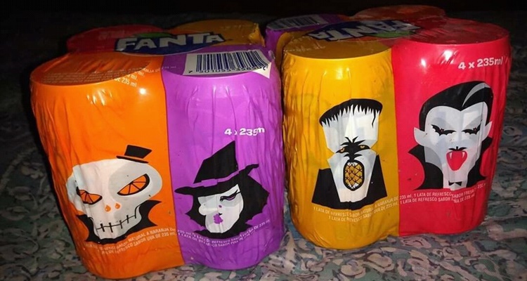 Latas de Fanta edicion Halloween