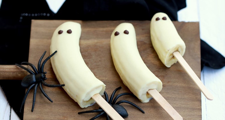 Platanos fantasmas para Halloween