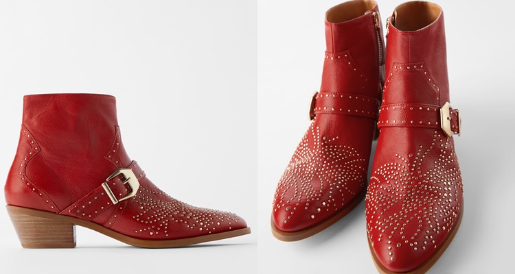 Botines rojos de Zara