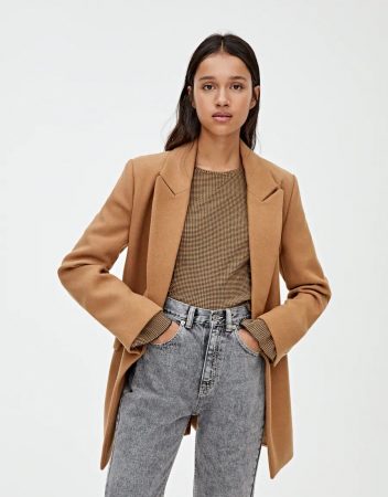 Abrigo paño doble botón