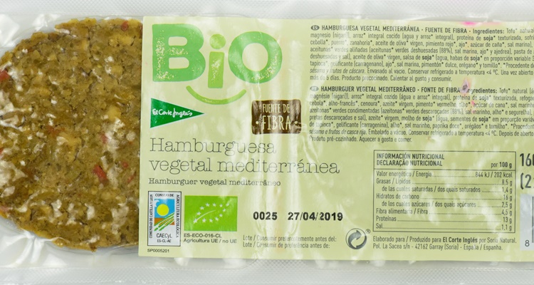 Hamburguesa vegetal de El Corte Ingles casi tan rica como la del Lidl