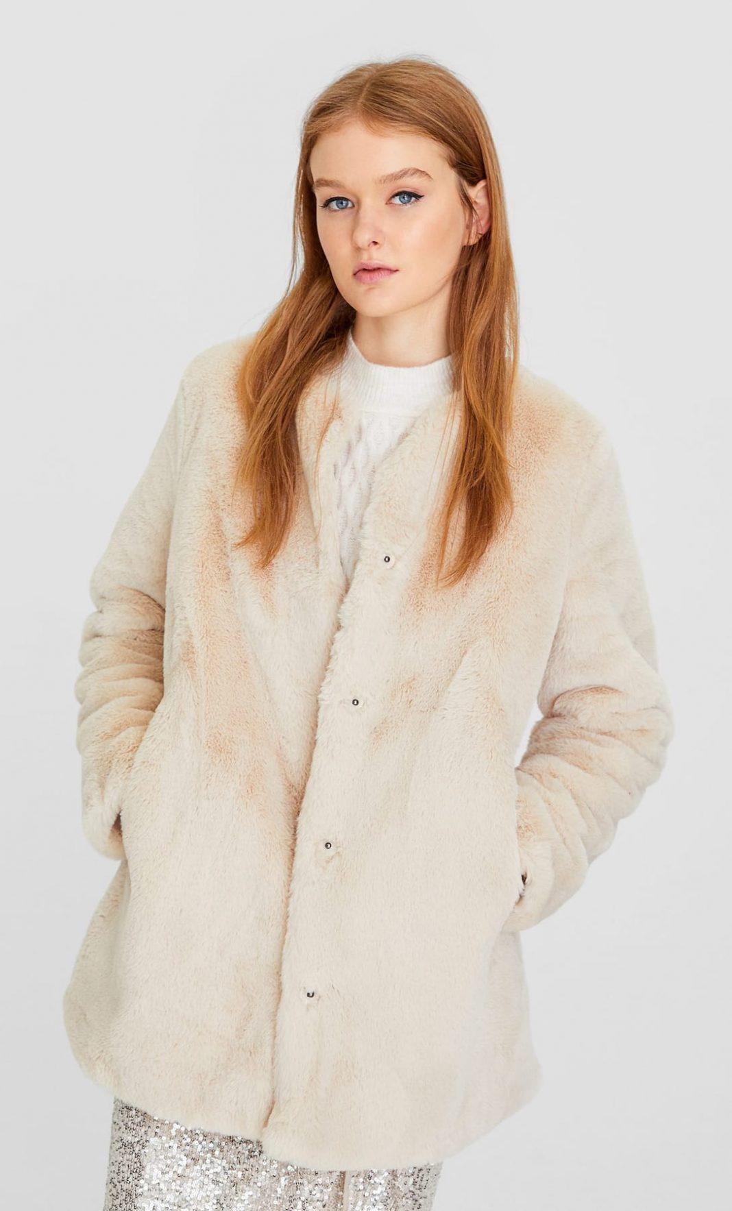 Abrigo pelo de Stradivarius