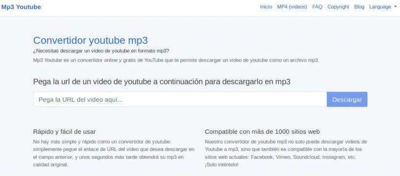 Descargar mp3 de Youtube Twitter Facebook