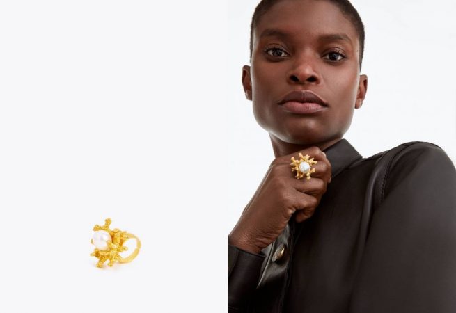 Anillo perla edición limitada de joyas Uterqüe