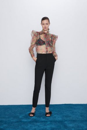 Blusa Organza estampada de Zara