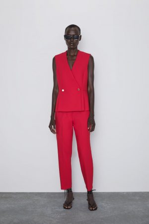 Chaleco de doble botonadura de Zara