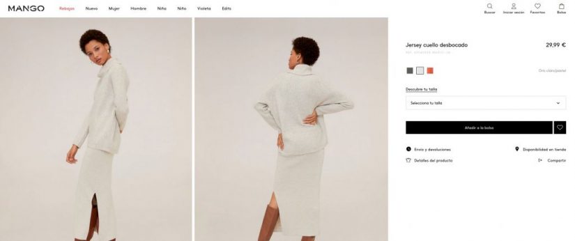 jersey de cuello desbocado