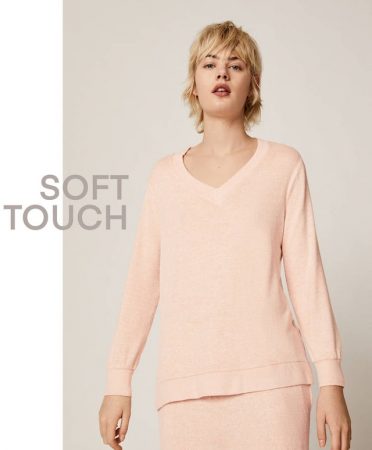 Jersey largo en tono rosa