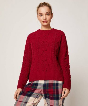 Jeresy de chenilla con bolitas