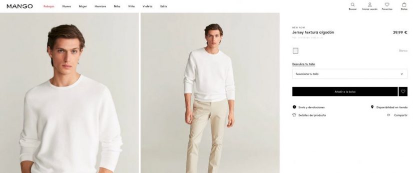 Jersey Textura algodón Mango