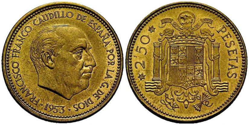 Las pesetas que ahora te pueden ayudar a pagar tus deudas 12 Merca2.es Moneda de 2,5 pesetas de 1953