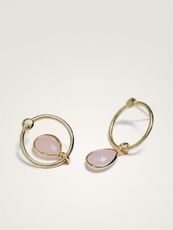 Pendientes redondos con piedra 