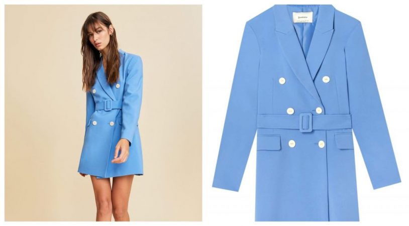 vestido americana azul stradivarius