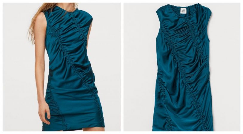 vestido saten drapeado H&M