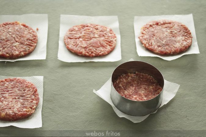 darle forma hamburguesa