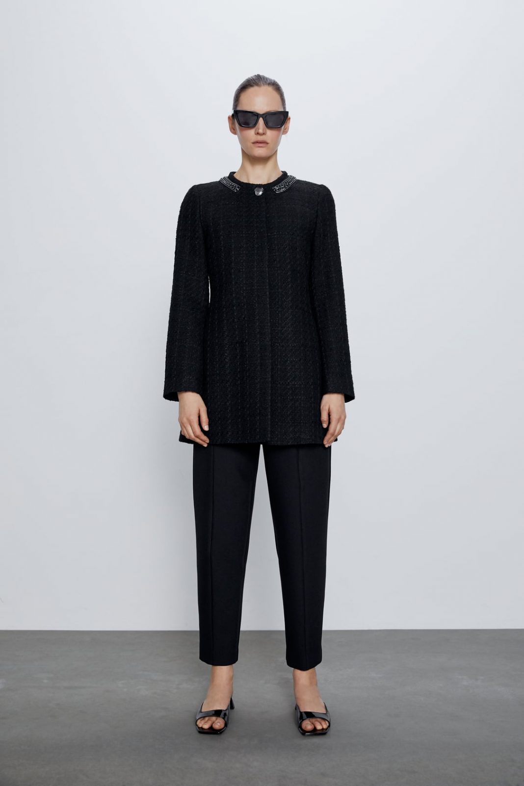 Abrigo tweed de Zara