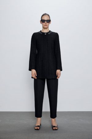 Abrigo tweed de Zara