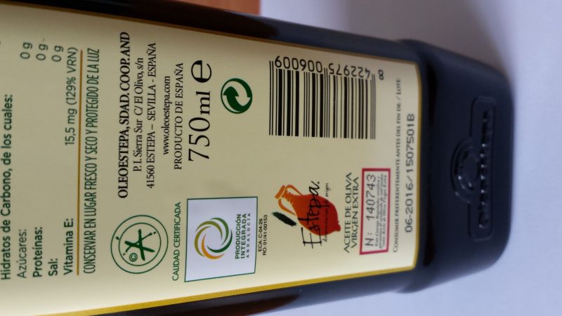 etiqueta aceite