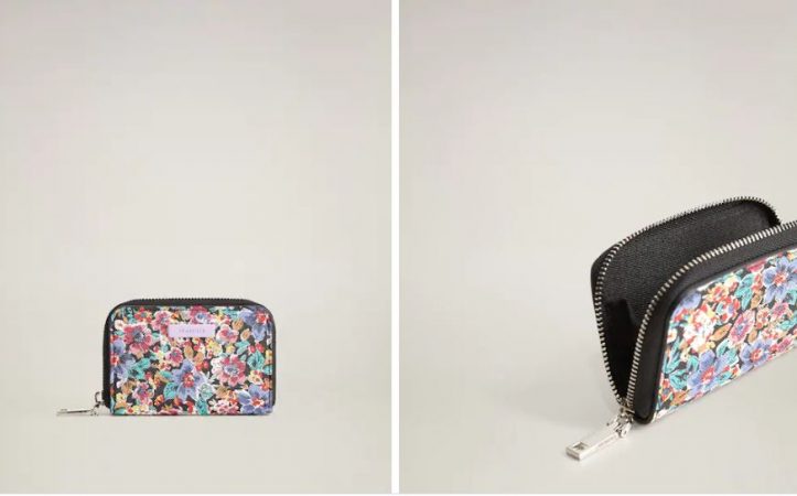 monedero estampado de flores