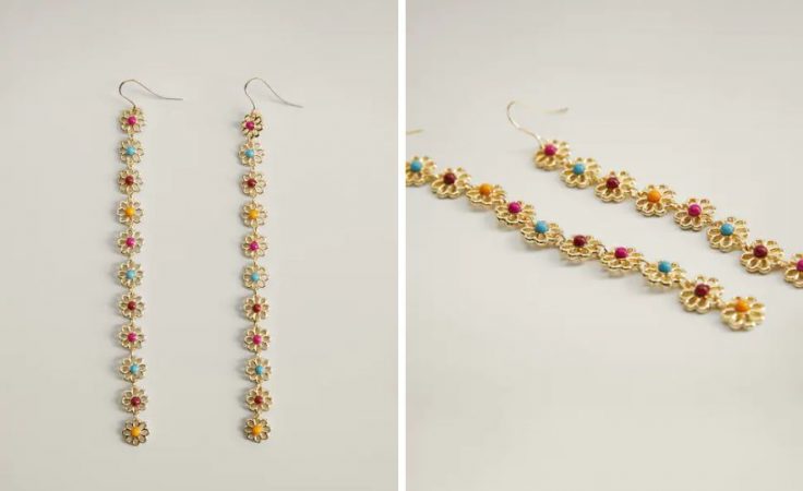 pendientes colgantes de flores