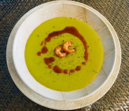 crema judias verdes y gambas