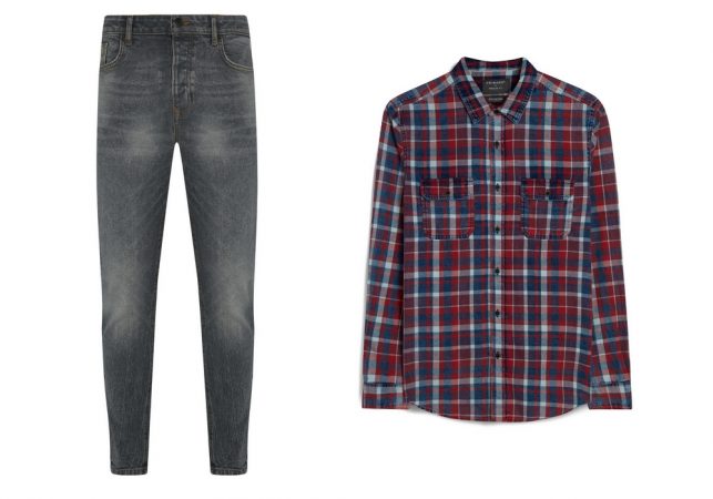 vaqueros y camisa de cuadros