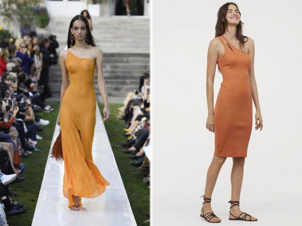 vestido asimetrico H&M