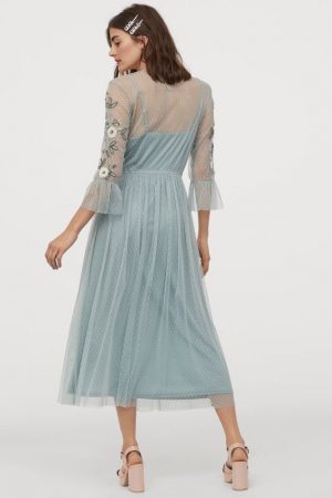 Vestido con bordado de cuentas H&M