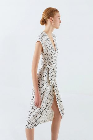 vestido drapeado nudo sfera