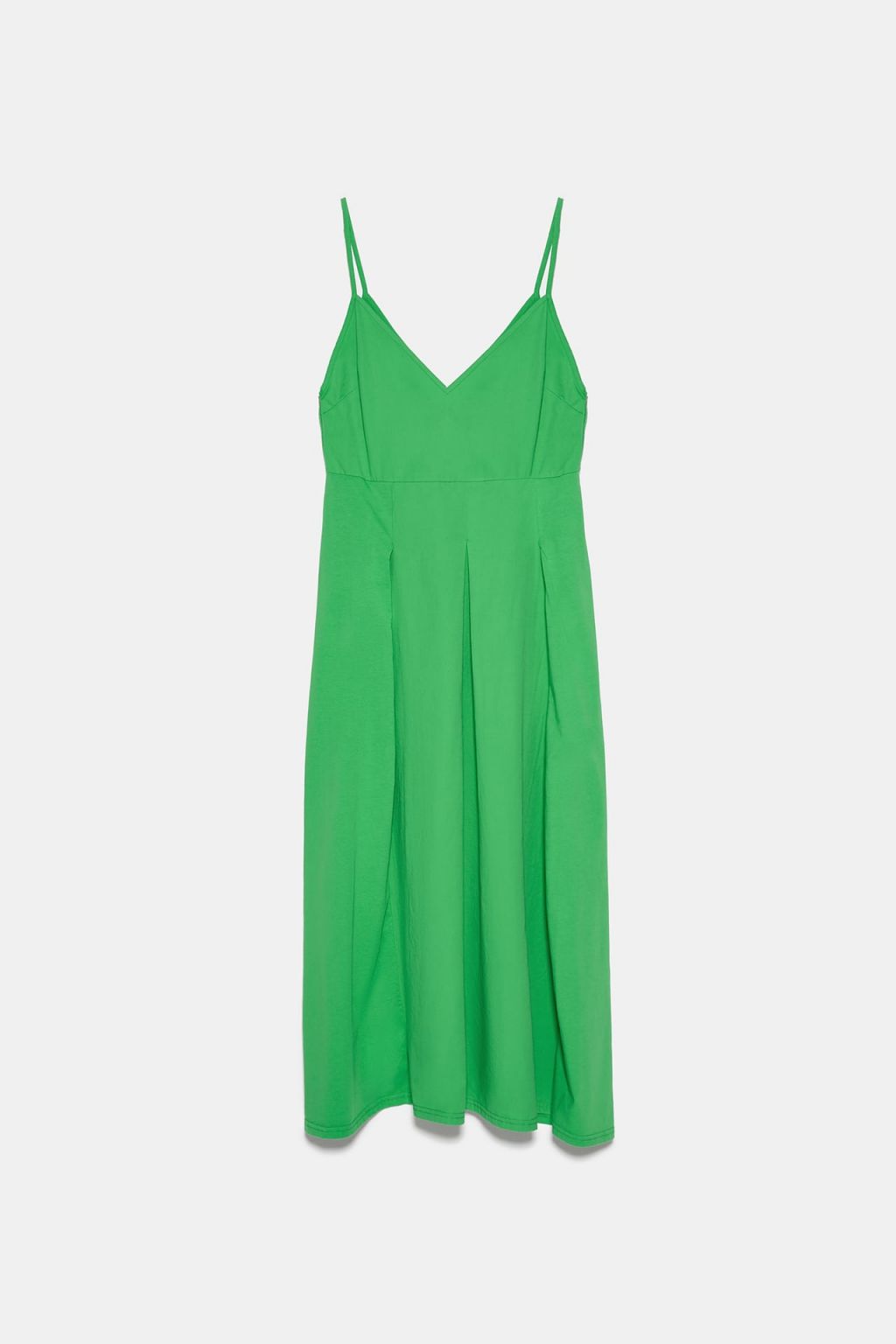 vestido verde tablas zara