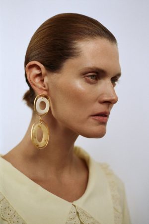 pendientes ovalados resina 
