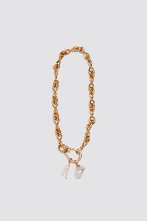 zara collar perla y concha