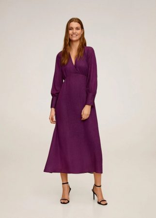 vestido hilo metalizado mango