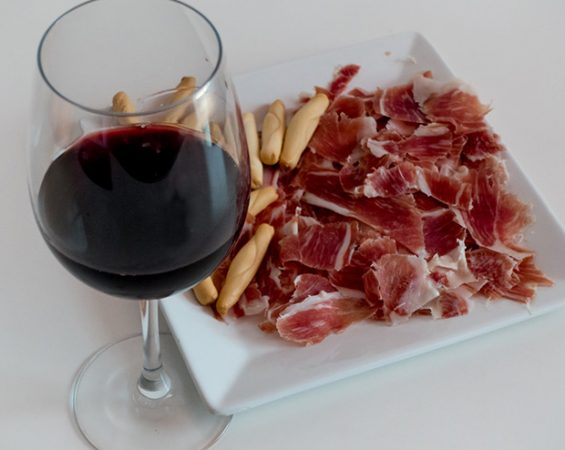 jamón y vino en una dieta