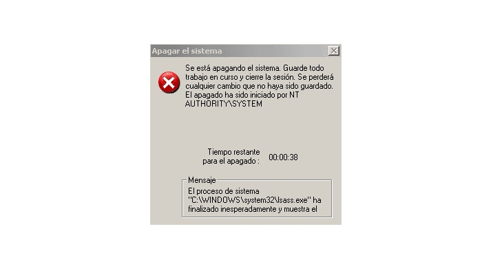 Mensaje de Sasser