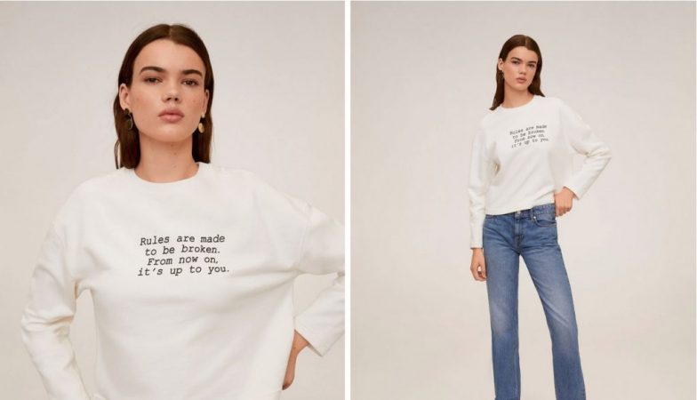 Sudadera mensaje Zara